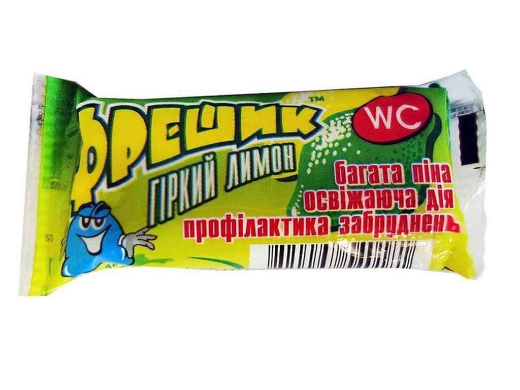 Змінний блок для унітазу 1шт Лимон 40г ТМ ФРЕШИК Змінний блок для унітазу 1шт Лимон 40г ТМ ФРЕШИК