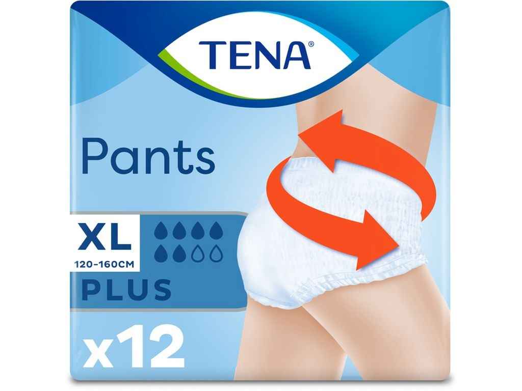 Підгузки-трусики для дорослих Plus р.XL 12шт Pants ТМ TENA Підгузки-трусики для дорослих Plus р.XL 12шт Pants ТМ TENA