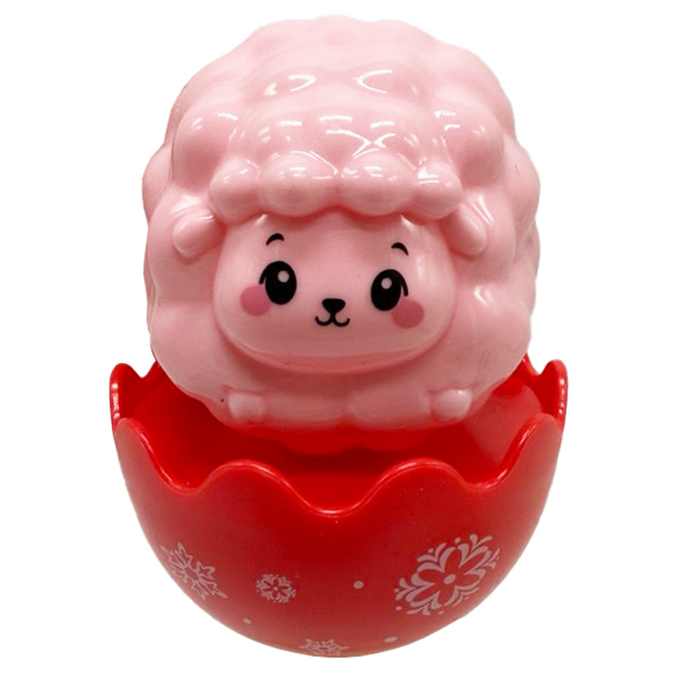 Дитяча неваляшка "Овечка" 657-55(Pink) 7,5 см, брязкальце Дитяча неваляшка "Овечка" 657-55(Pink) 7,5 см, брязкальце