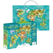 Дитяча магнітна мапа світу тварини DoDo Toys 200267, 36 елементів. Зображення №2