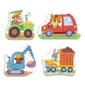 Дитячий пазл 4 в 1 "Baby puzzle. Транспорт" DoDo Toys 300685 набір 4 в 1. Зображення №3