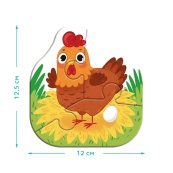 Дитячий пазл 4 в 1 "Baby puzzle. Сільські тварини" DoDo Toys 300686 набір 4 в 1. Зображення №4