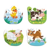 Дитячий пазл 4 в 1 "Baby puzzle. День на фермі" DoDo Toys 300687 набір 4 в 1. Зображення №3