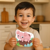 Дитячий пазл 4 в 1 "Baby puzzle. Сільські тварини" DoDo Toys 300686 набір 4 в 1. Зображення №6