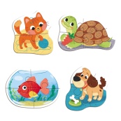 Дитячий пазл 4 в 1 "Baby puzzle. Домашні тварини" DoDo Toys 300688 набір 4 в 1. Зображення №3