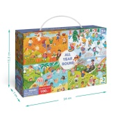 Дитячий віммельпазл "Увесь рік" DoDo Toys 300607, 100 елементів. Зображення №5