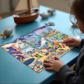 Дитячий віммельпазл "Музей Океанаріум" DoDo Toys 300641, 150 елементів. Зображення №6