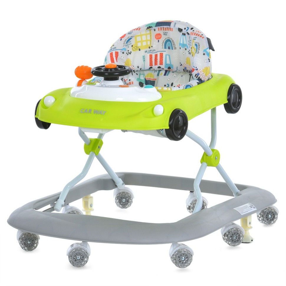 Дитячі ходунки Car way ME 1216 Green-Gray, музика, світло Дитячі ходунки Car way ME 1216 Green-Gray, музика, світло