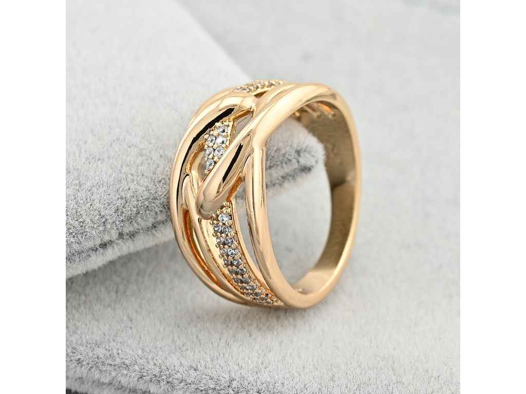 Каблучка Айвенго 40813 9мм білі фіаніти позолота 18К р.17 ТМ XUPING Каблучка Айвенго 40813 9мм білі фіаніти позолота 18К р.17 ТМ XUPING