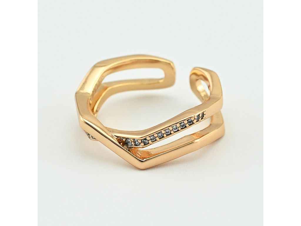 Каблучка Дзеркальність 44280 6мм білі фіаніти позолота 18К р.19 ТМ XUPING Каблучка Дзеркальність 44280 6мм білі фіаніти позолота 18К р.19 ТМ XUPING