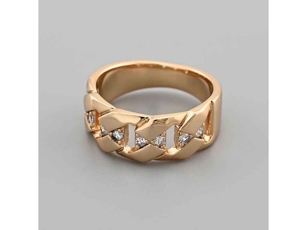 Каблучка Аміна 43311 8мм білі фіаніти позолота 18К р.17 ТМ XUPING Каблучка Аміна 43311 8мм білі фіаніти позолота 18К р.17 ТМ XUPING