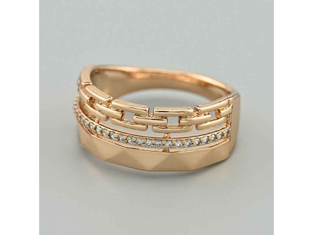Каблучка Бетсі 46085 9мм білі фіаніти позолота 18К р.17 ТМ XUPING Каблучка Бетсі 46085 9мм білі фіаніти позолота 18К р.17 ТМ XUPING