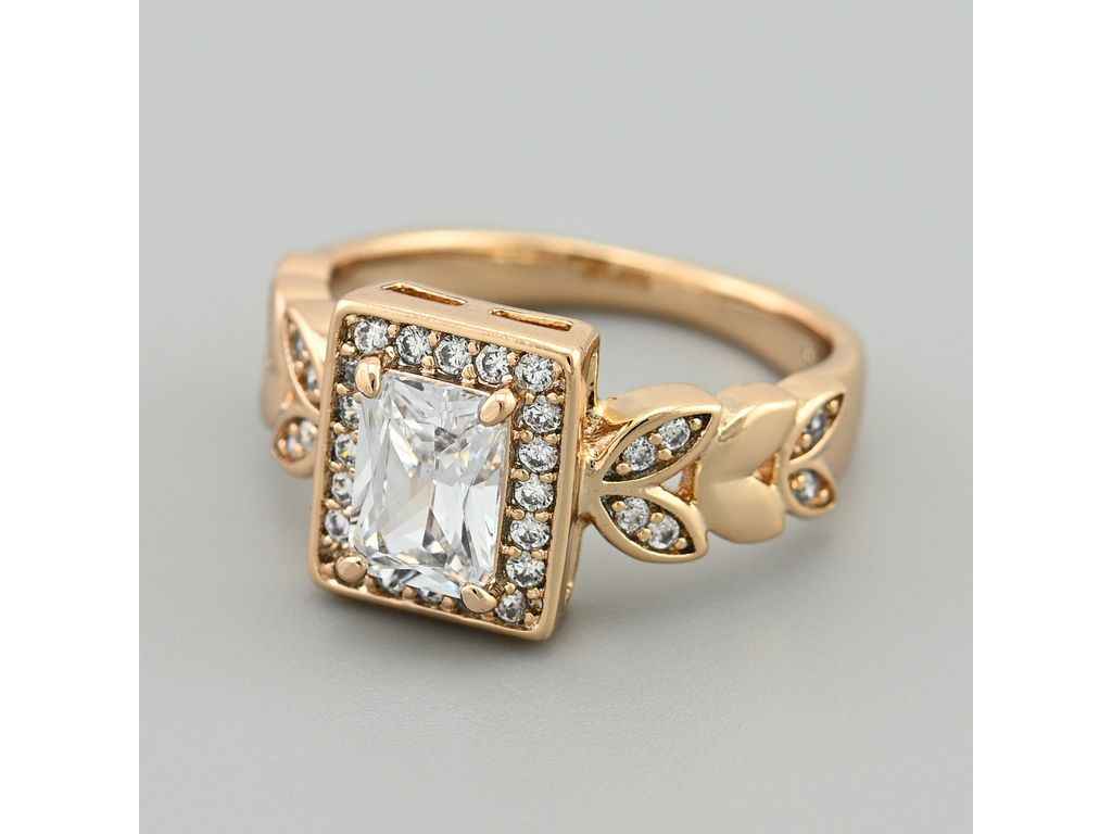 Каблучка Дебора 48552 10мм білі фіаніти позолота 18К р.17 ТМ XUPING Каблучка Дебора 48552 10мм білі фіаніти позолота 18К р.17 ТМ XUPING