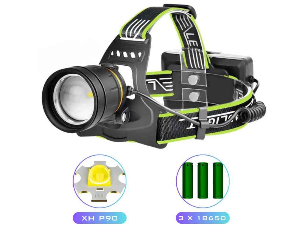Ліхтар налобний 5000K АКБ 3*18650 BL-A12-3-P90 ТМ КИТАЙ Ліхтар налобний 5000K АКБ 3*18650 BL-A12-3-P90 ТМ КИТАЙ