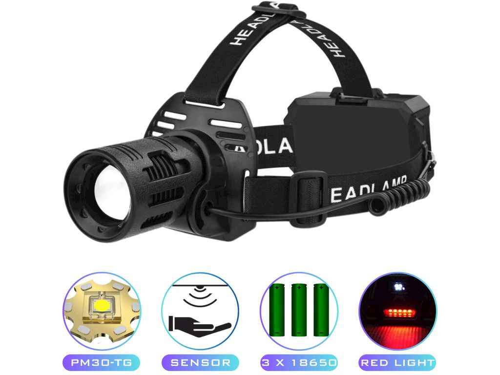 Ліхтар налобний 5000K АКБ 2*18650 CARBON BL-2322-TG3LED(WhiteRedBlueGreen) ТМ КИТАЙ Ліхтар налобний 5000K АКБ 2*18650 CARBON BL-2322-TG3LED(WhiteRedBlueGreen) ТМ КИТАЙ