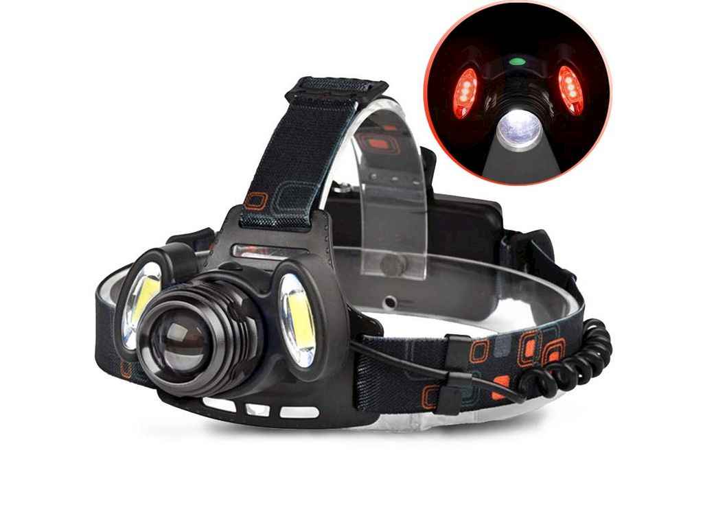 Ліхтар налобний 5000K АКБ 2*18650 Police 2117-T62COB(Red), zoom, ЗУ microUSB, Box ТМ КИТАЙ Ліхтар налобний 5000K АКБ 2*18650 Police 2117-T62COB(Red), zoom, ЗУ microUSB, Box ТМ КИТАЙ