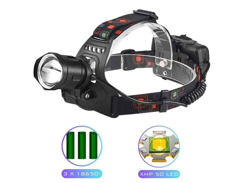 Ліхтар налобний 5000K АКБ 3*18650 XQ-219-HP50 ТМ КИТАЙ Ліхтар налобний 5000K АКБ 3*18650 XQ-219-HP50 ТМ КИТАЙ
