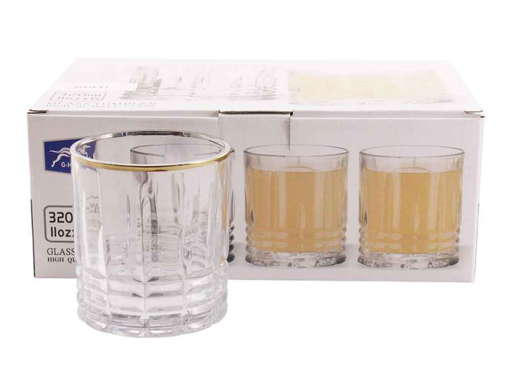 Набір склянок 320мл 6шт BM5411JW-1 Gold ТМ G-HORSE Набір склянок 320мл 6шт BM5411JW-1 Gold ТМ G-HORSE