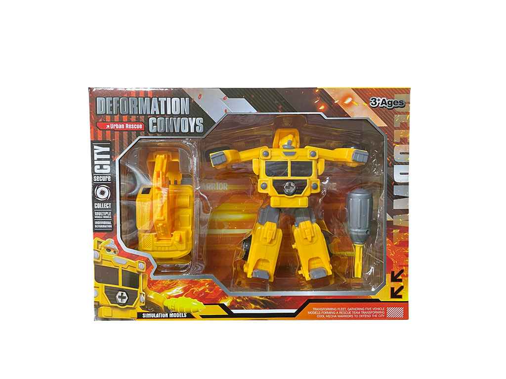 Трансформер 15см на шурупах 2в1(роботтранспорт) 0812B-121-122-123 жовтий ТМ METR Трансформер 15см на шурупах 2в1(роботтранспорт) 0812B-121-122-123 жовтий ТМ METR