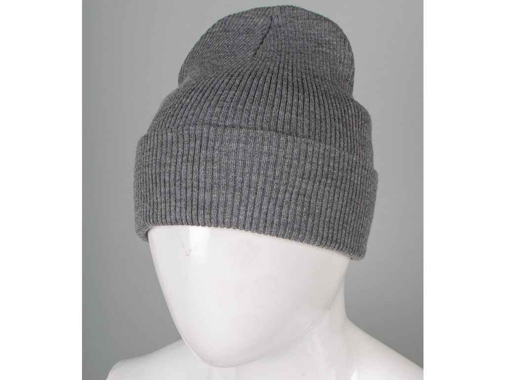 Шапка подвійна чол з відворотом арт.231212 темно-сірий ТМ FERO Шапка подвійна чол з відворотом арт.231212 темно-сірий ТМ FERO