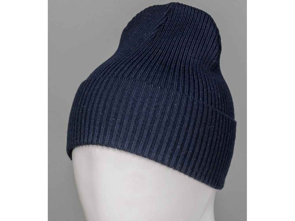 Шапка гумка одинарна з відворотом арт.201030 сіро-синій ТМ FERO Шапка гумка одинарна з відворотом арт.201030 сіро-синій ТМ FERO