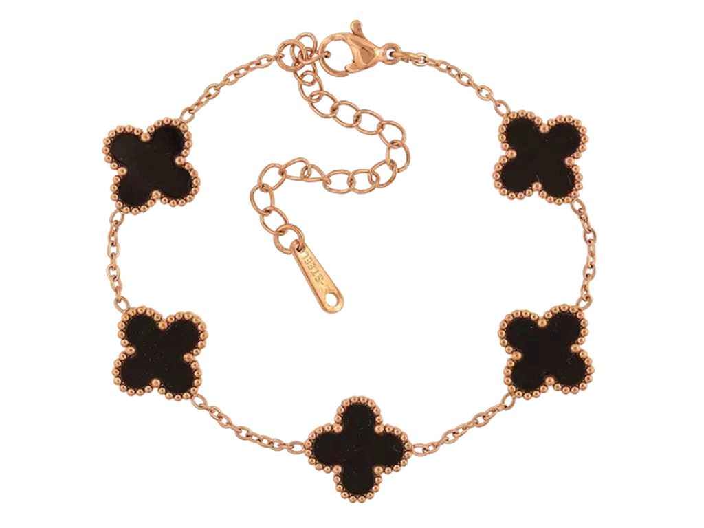 Браслет нержавіюча сталь «Ланцюжок з чорними конюшинами» 16,5-22см*2-13мм 298253 ТМ XUPING Браслет нержавіюча сталь «Ланцюжок з чорними конюшинами» 16,5-22см*2-13мм 298253 ТМ XUPING