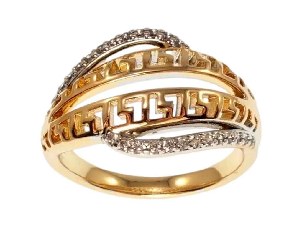 Каблучка позолота Родій Меандровий орнамент із цирконієм 099785 р.18,5 ТМ XUPING Каблучка позолота Родій Меандровий орнамент із цирконієм 099785 р.18,5 ТМ XUPING