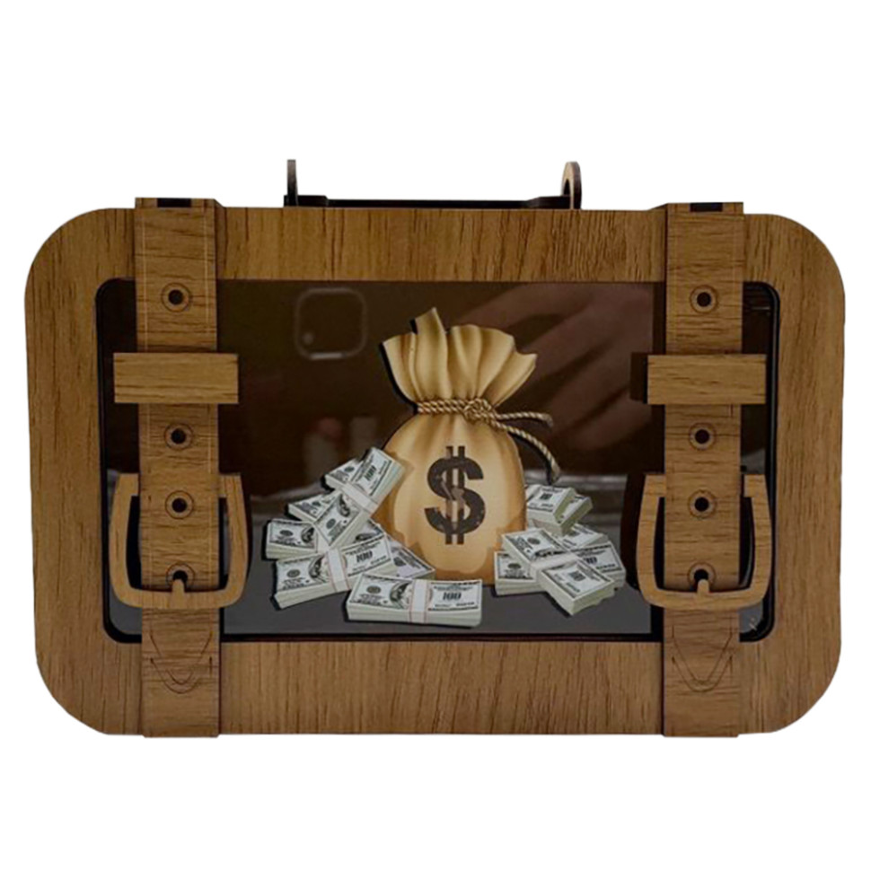 Деревянная копилка чемодан "Доллар" 3240-15-003 размер 24х17 см Деревянная копилка чемодан "Доллар" 3240-15-003 размер 24х17 см