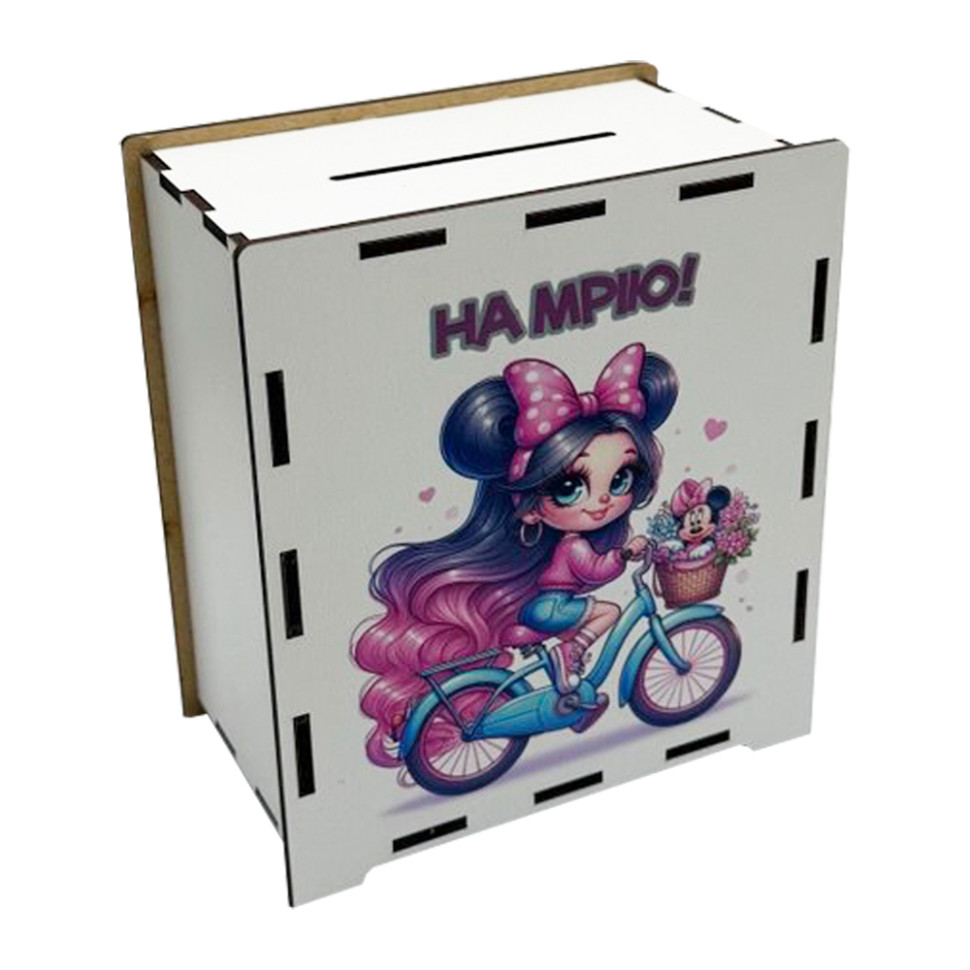 Деревянная копилка "Девочка с бантиком" 3240-21-005 на мечту 200 дней Деревянная копилка "Девочка с бантиком" 3240-21-005 на мечту 200 дней