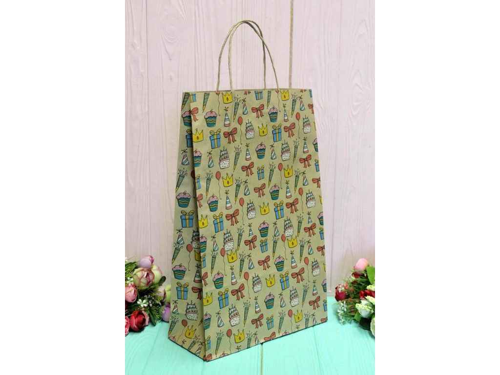 Пакет подарунковий крафт 24*37*10см №ПАК-1041БР ТМ УПАКОВКИН Пакет подарунковий крафт 24*37*10см №ПАК-1041БР ТМ УПАКОВКИН