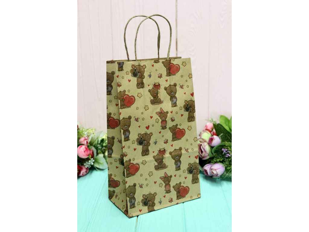 Пакет подарунковий крафт 26*15*9см №ПАК СР-1031БР ТМ УПАКОВКИН Пакет подарунковий крафт 26*15*9см №ПАК СР-1031БР ТМ УПАКОВКИН