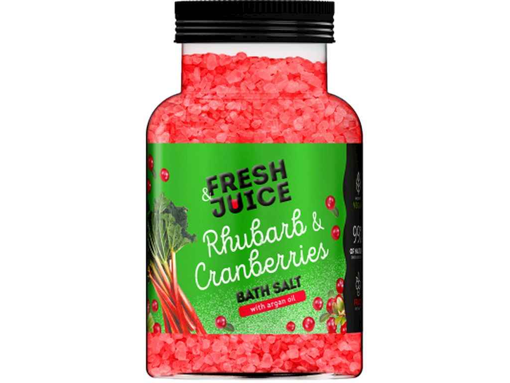 Сіль для ванн 700г пляшка Rhubarb Cranberries ТМ FRESH JUICE Сіль для ванн 700г пляшка Rhubarb Cranberries ТМ FRESH JUICE