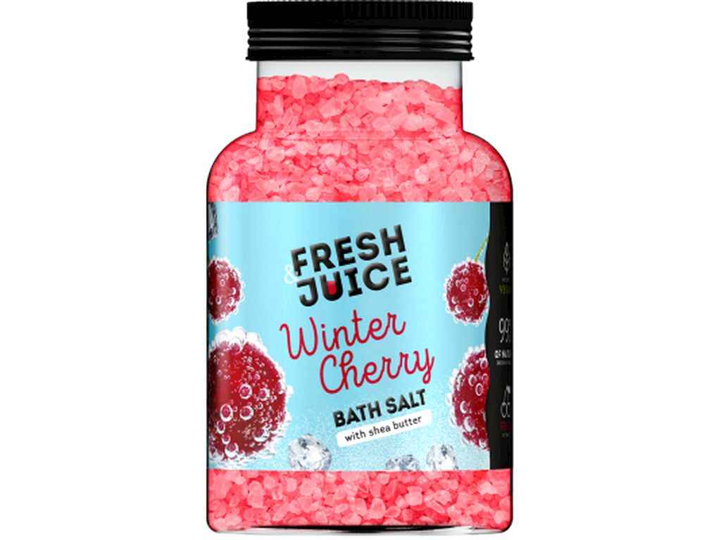 Сіль для ванн 700г пляшка Winter Cherry ТМ FRESH JUICE Сіль для ванн 700г пляшка Winter Cherry ТМ FRESH JUICE