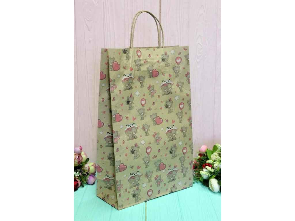 Пакет подарунковий крафт 24*37*10см №ПАК-1037БР ТМ УПАКОВКИН Пакет подарунковий крафт 24*37*10см №ПАК-1037БР ТМ УПАКОВКИН