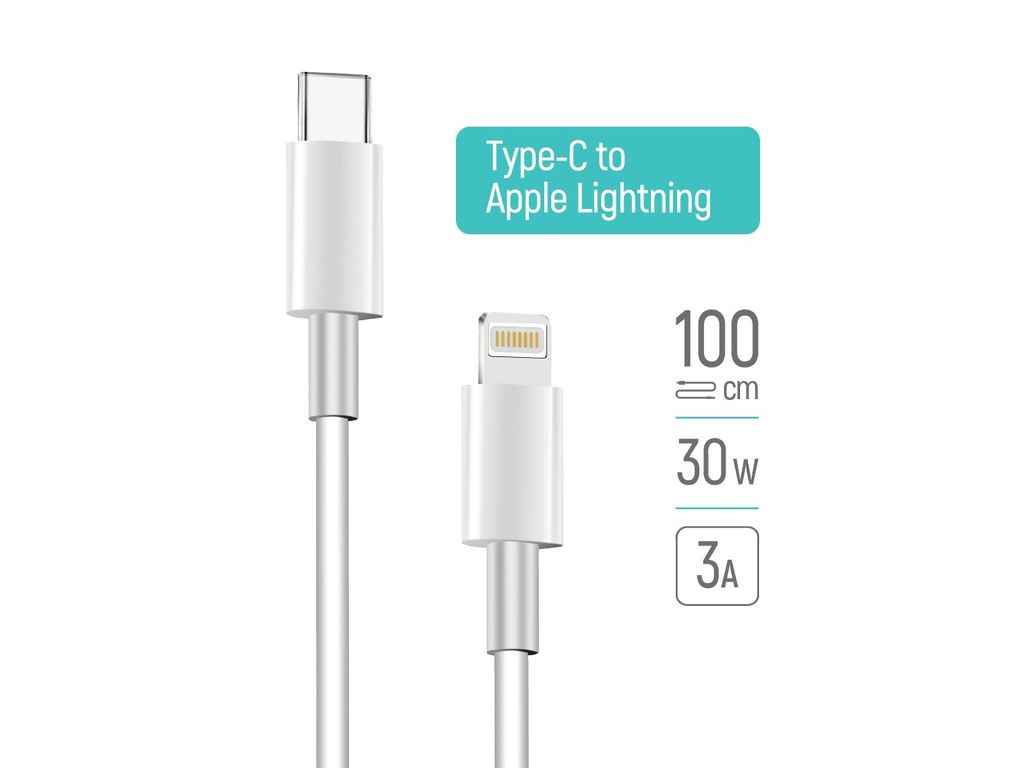 Кабель Type С-Lightning Apple (PD Fast Charging) 3.0А 1м білий ТМ СolorWay Кабель Type С-Lightning Apple (PD Fast Charging) 3.0А 1м білий ТМ СolorWay