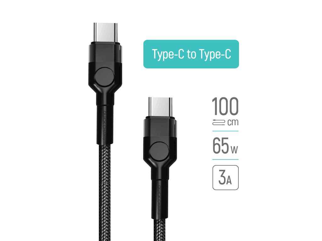 Кабель Type-C - Type-C (PD Fast Charging 65W) 3.0А 1м чорний ТМ СolorWay Кабель Type-C - Type-C (PD Fast Charging 65W) 3.0А 1м чорний ТМ СolorWay