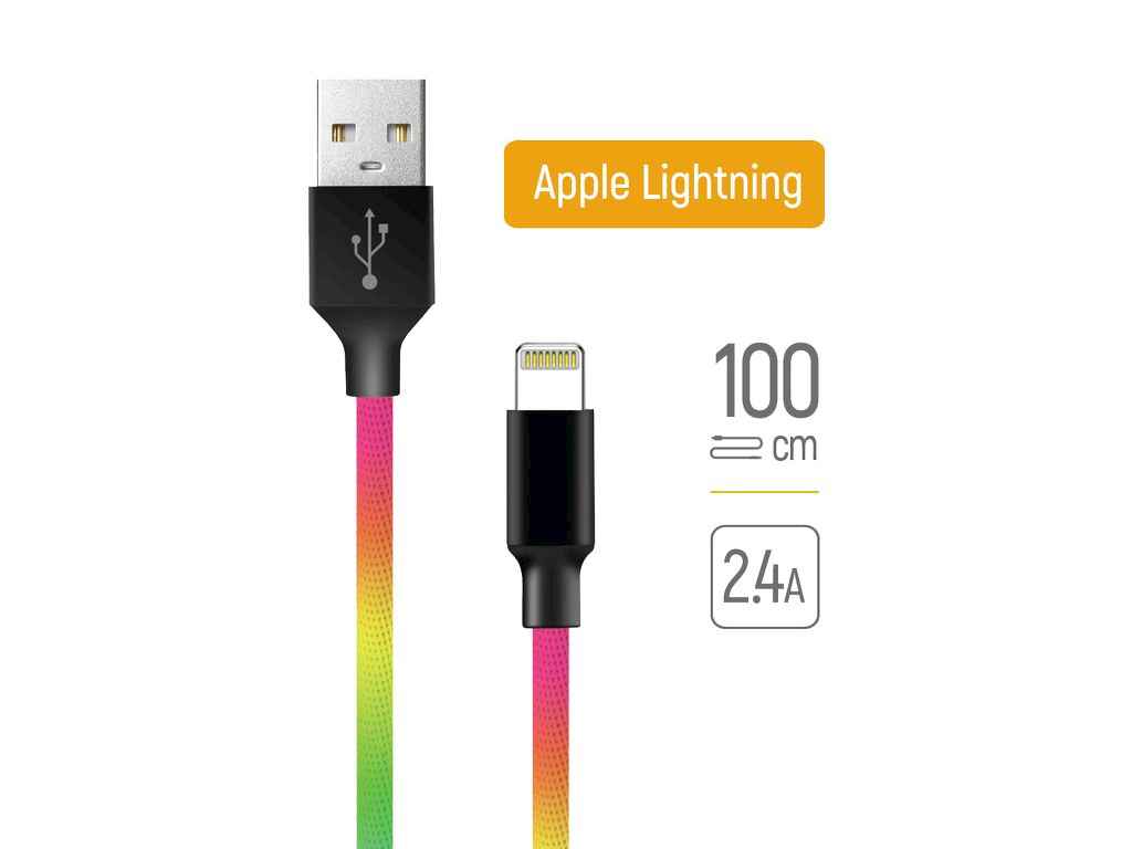 Кабель USB - Lightning Apple (multicolor) 2.4а 1м ТМ СolorWay Кабель USB - Lightning Apple (multicolor) 2.4а 1м ТМ СolorWay