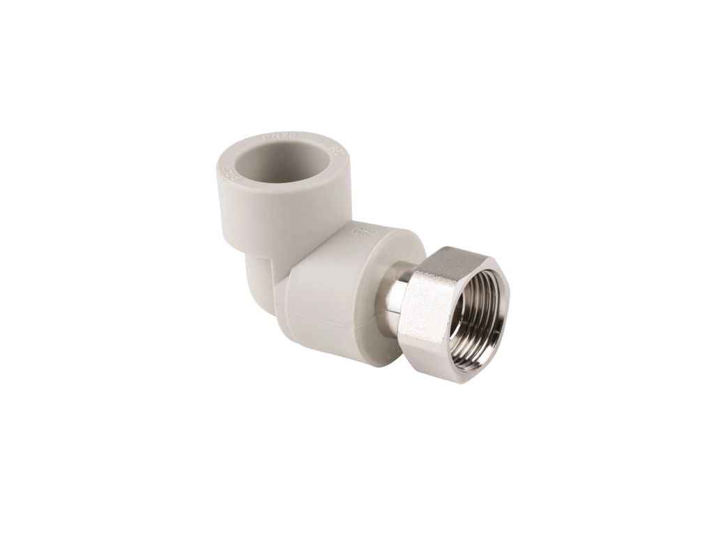 Кут 1/2 90° d=20мм поліпропіленовий латун. накид. гайка, лат. шток для поліпроп. труб (DSE701) ТМ Thermo Alliance Кут 1/2 90° d=20мм поліпропіленовий латун. накид. гайка, лат. шток для поліпроп. труб (DSE701) ТМ Thermo Alliance