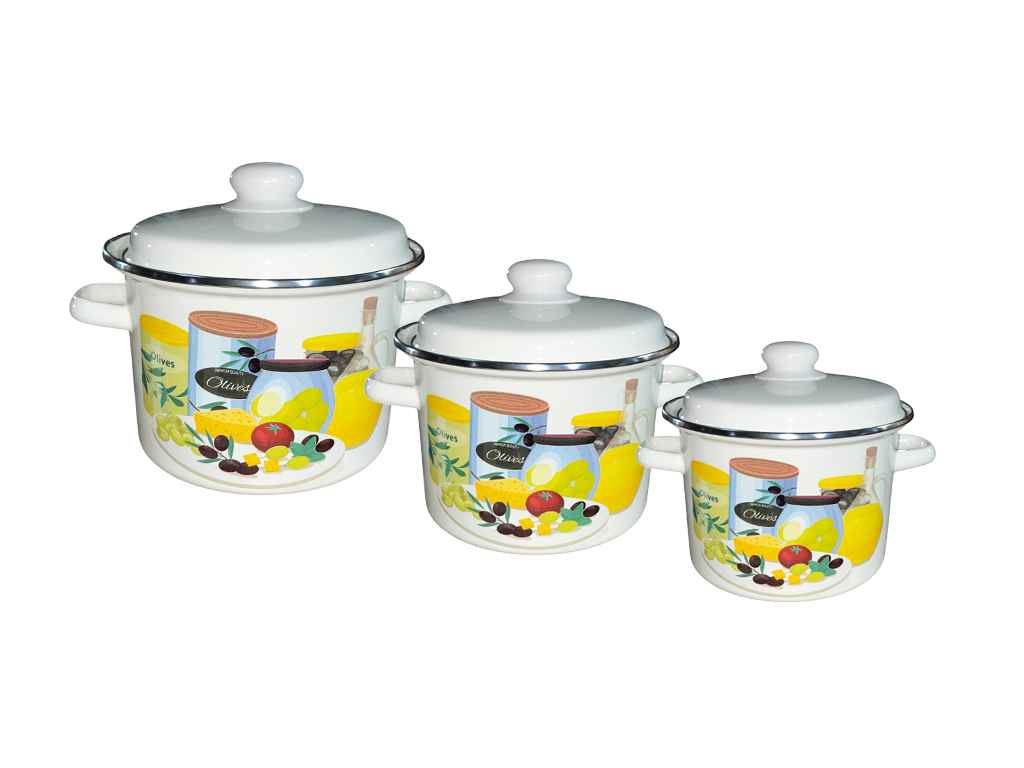 Набір посуду 3 предм. I732 Імперія олив (молочна) ТМ IDILIA Набір посуду 3 предм. I732 Імперія олив (молочна) ТМ IDILIA