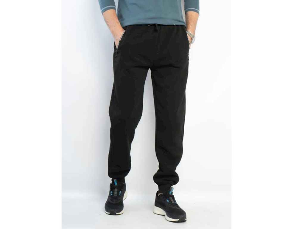 Спортивні штани чорний чоловічі фліс манжет котон арт.P0222-6120_A0G р.L ТМ NOWEMBER Спортивні штани чорний чоловічі фліс манжет котон арт.P0222-6120_A0G р.L ТМ NOWEMBER