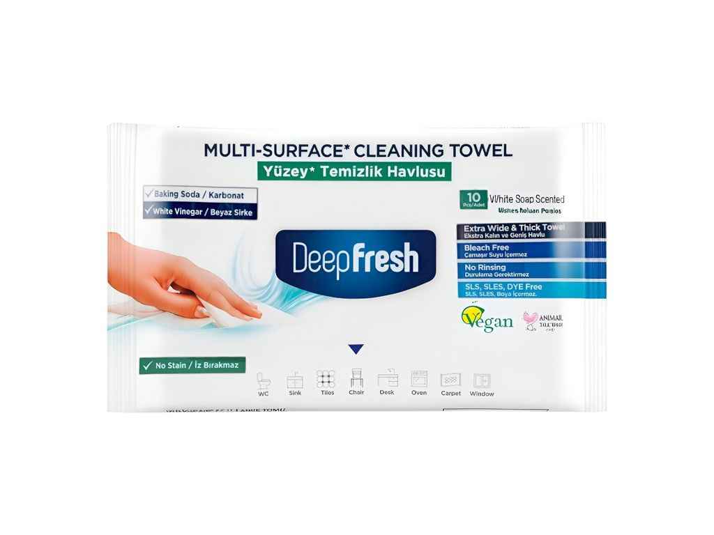 Серветки вологі для прибирання 10шт Універсальні ТМ DEEP FRESH Серветки вологі для прибирання 10шт Універсальні ТМ DEEP FRESH