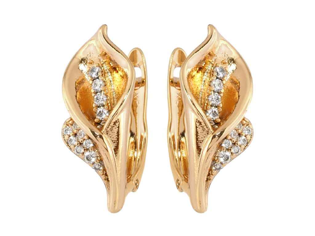 Сережки англійська застібка Позолота 18K Калли 184504 ТМ XUPING Сережки англійська застібка Позолота 18K Калли 184504 ТМ XUPING
