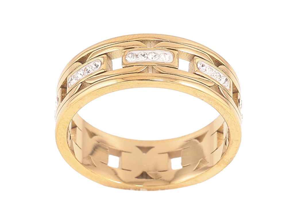 Каблучка Stainless Steel 14К «Візерунок з кристалами 7мм» 10731 р.19 ТМ XUPING Каблучка Stainless Steel 14К «Візерунок з кристалами 7мм» 10731 р.19 ТМ XUPING