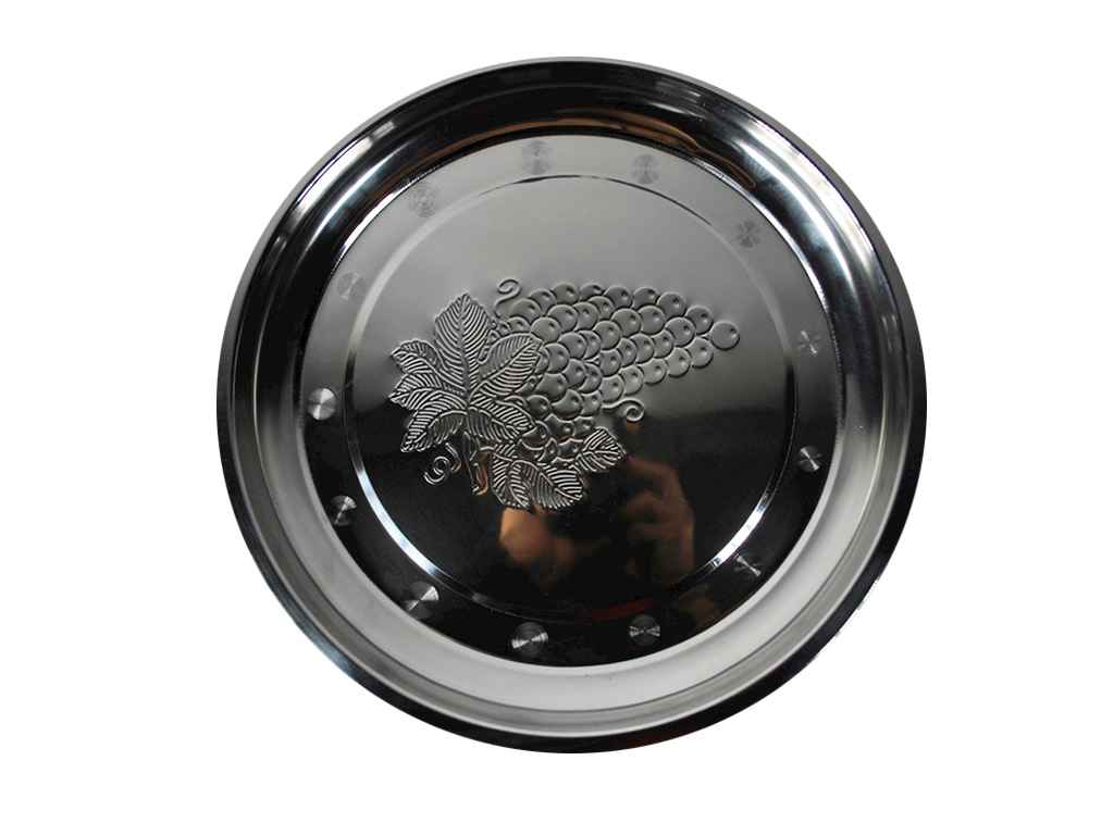 Піднос з нерж. сталі Виноград d=280мм ТМ CHINA Піднос з нерж. сталі Виноград d=280мм ТМ CHINA