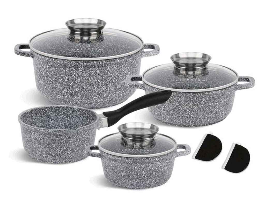 Набір посуду 8пр. 1,3/1,3/2,3/4,7л з антипригарним гранітним покриттям 8010 ТМ EDENBERG Набір посуду 8пр. 1,3/1,3/2,3/4,7л з антипригарним гранітним покриттям 8010 ТМ EDENBERG