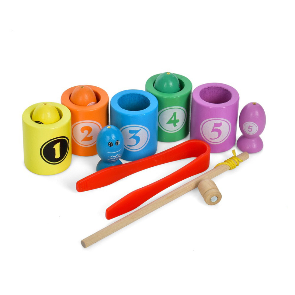 Дерев'яна магнітна іграшка "Рибалка" MD 1939 рибки, вудка, пінцет Дерев'яна магнітна іграшка "Рибалка" MD 1939 рибки, вудка, пінцет