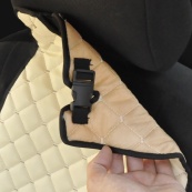 Накидки сидінь "Шкіро-замінник Бежевий" Бежеві Ромби Передки (1+1) "АвтоКомфорт". Зображення №3