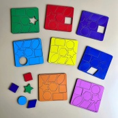 Дерев'яний сортер "Барабан" Ubumblebees (ПСФ135) PSF135 геометричні фігури. Зображення №2