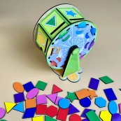 Дерев'яний сортер "Барабан" Ubumblebees (ПСФ135) PSF135 геометричні фігури. Зображення №3