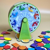 Дерев'яний сортер "Барабан" Ubumblebees (ПСФ135) PSF135 геометричні фігури. Зображення №4